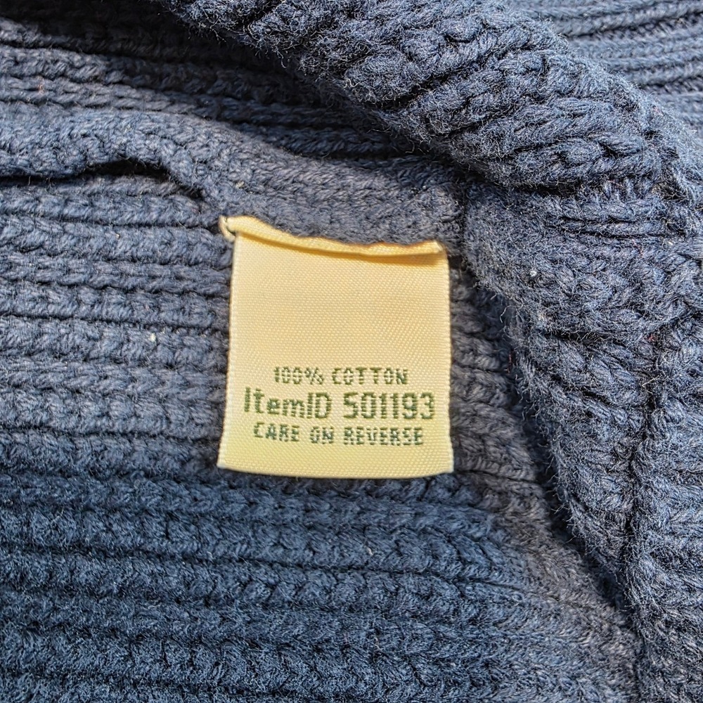L.L.Bean Blue‎ Sweater Ribbed Cotton Crew Neck Long Sleeve Navy Women Medium - Picture 8 of 10